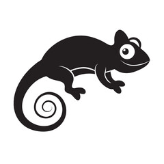 Sneaky Chameleon Silhouette Vector Camouflage Style