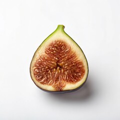 Single Fresh Figs on White Background