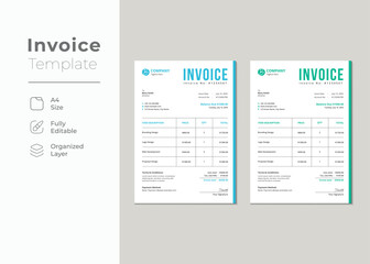 Minimal Clean Business Invoice Form Layout. Printable Invoicing Quotes, Money Bills or Price Invoices and Payment Agreement Design Templates. Tax Form, Estimate Bill Graphic or Payment Receipt