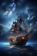 A majestic pirate ship