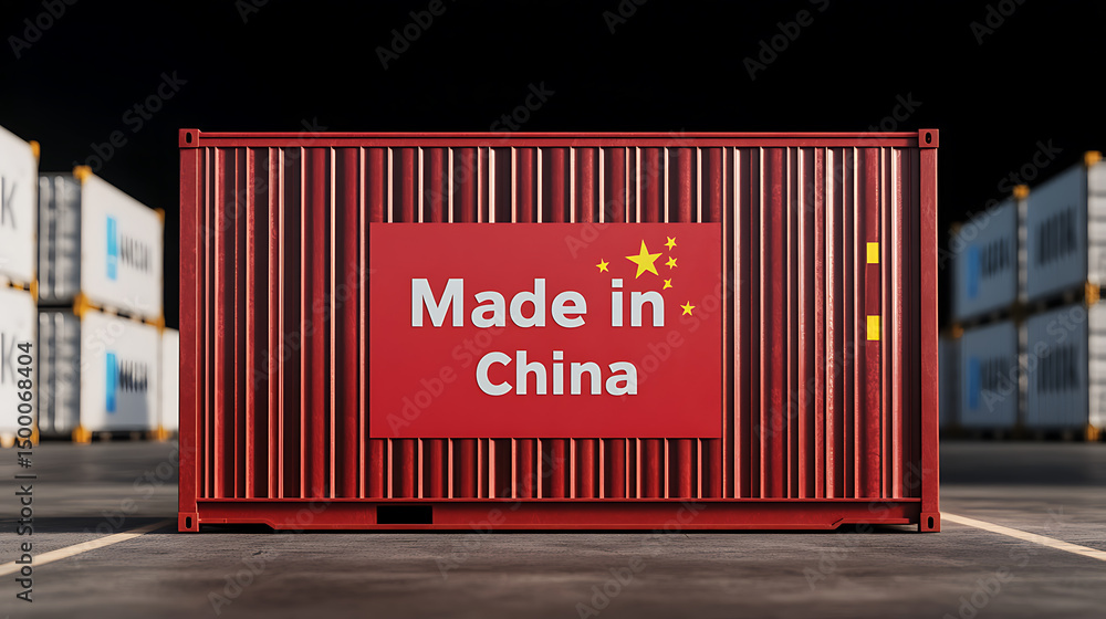 Poster shipping container labeled 