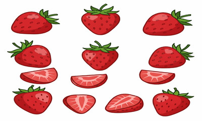set of strawberries