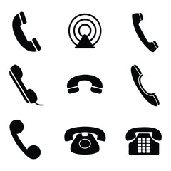 phone icon set, Telephone call sign, Contact us, Vector illustration 