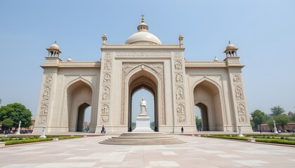 Obraz premium Grand Historical Monument with Elegant Architecture and Statues