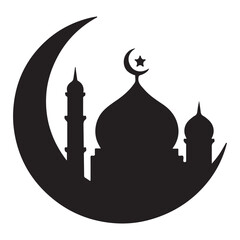 Festive Lanterns and Stars in Eid Silhouette Art