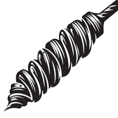 Black Drill Bit Set Silhouette Vector, High Quality Illustration on White Background