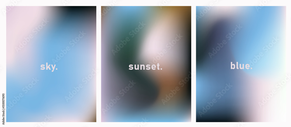 Fototapete soft abstract vector illustration with blue and pastel blurred gradient backgrounds. minimalist grad