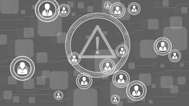 Businessman presses button attention business network online and technology background.