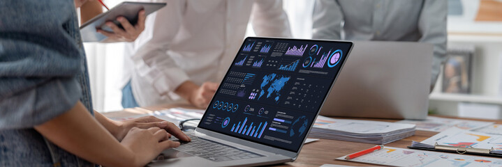 Business data dashboard provide business intelligence analytic for marketing strategy planning...