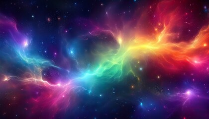 Fototapeta premium space nebulas in multicolored rainbow colors infinity concept background banner with space for text