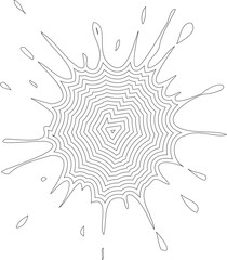 Concentric outline forming a radial black stain with distressed contours and layered texture.