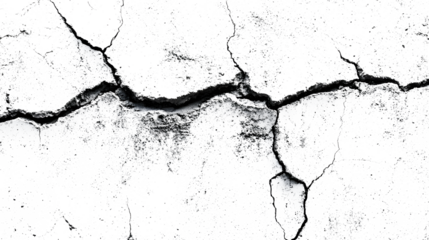 Abstract cracked concrete texture on a transparent background. isolated background.