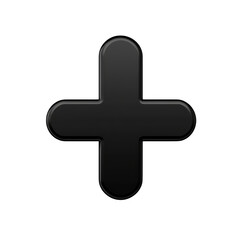 Obraz premium Black plus sign glossy design on transparent background