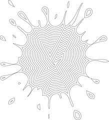 Concentric splash burst pattern with radiating lines and organic ink expansion resembling an explosive stain.