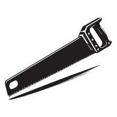 Black Hacksaw Silhouette Vector, High Quality Illustration on White Background