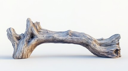 Fototapeta premium Driftwood Log Isolated on White or Transparent PNG 8K Realistic 