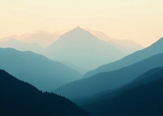 Fototapeta premium Silhouette of mountains 