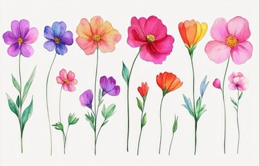 Watercolor flower collection