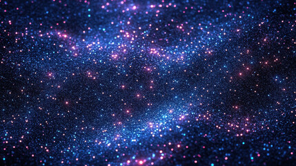 Vibrant Cosmic Glitter Texture in Blue and Pink Hues - Abstract 3D Render Background
