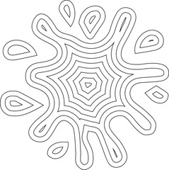 Obraz premium Concentric design filled with dot-based ink splatter forming a textured appearance with scattered points.