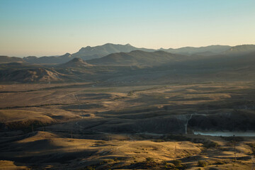 Twilight Landscape with Kara-Dag Mountains in Crimea