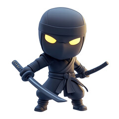Cute Ninja Warrior with 3D Render.