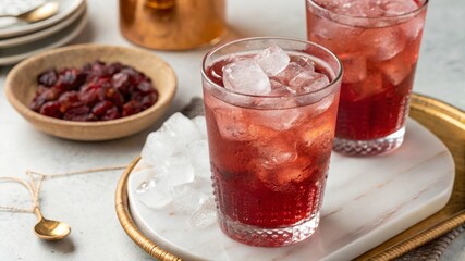 Savoring the refreshing glass of jellab a traditional drink made from dates grape molasses and rose water perfectly served over ice in a relaxing atmosphere