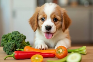 Woman at Home Planning a Healthy Diet with Fresh Vegetables