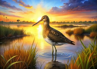 Panoramic Sandpiper Pond Photography: Wildlife, Bird, Nature, Scenic, Landscape, Waterfowl