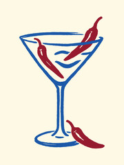 Spicy cocktail vector illustration