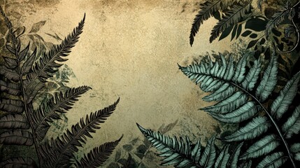 Naklejka premium Blurry image of a leafy green plant with a brown background. The leaves are large and spread out