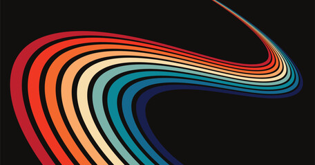 abstract retro  colorful wavy rainbow background