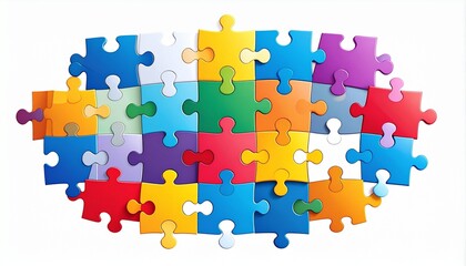 Naklejka premium colorful puzzle pieces on the white surface
