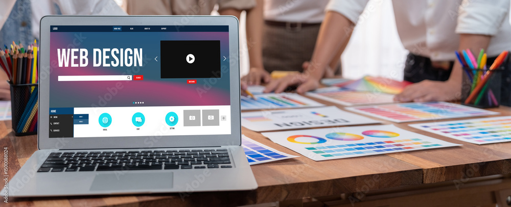 Poster website design software provide brisk template for online retail business and e-commerce