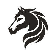 Horse Head Silhouette Logo Vector Riding Illustration White Shape Black Isolated Icon
