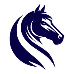 Horse Head Silhouette Logo Vector Riding Illustration White Shape Black Isolated Icon
