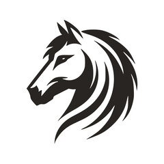 Horse Head Silhouette Logo Vector Riding Illustration White Shape Black Isolated Icon
