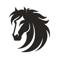 Horse Head Silhouette Logo Vector Riding Illustration White Shape Black Isolated Icon