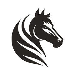 Horse Head Silhouette Logo Vector Riding Illustration White Shape Black Isolated Icon