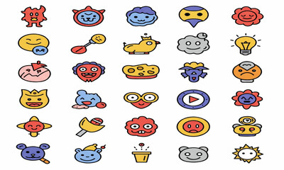 Naklejka premium set of funny cartoon animals