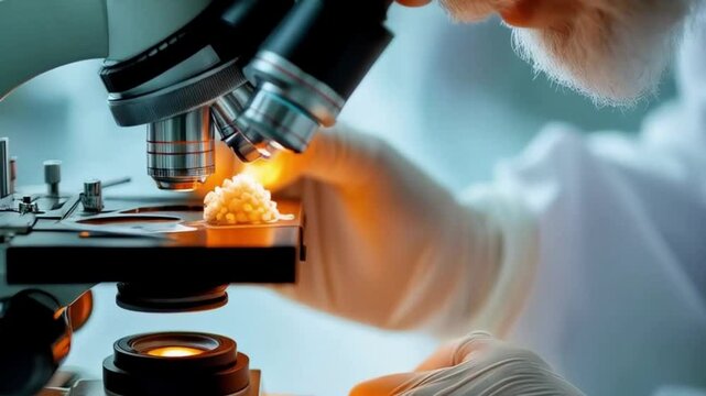 scientist working in laboratory, scientist using microscope
