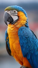 Obraz premium Vibrant macaw posing with bold plumage