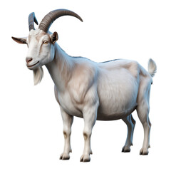 Farm Goat Standing Isolated on White Background