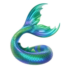 Fantasy Mermaid Tail Isolated on White Background