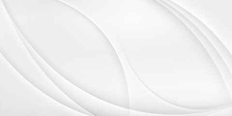 3D white geometric abstract background overlap layer on bright space with waves decoration. Minimalist modern graphic design element cutout style concept for banner, flyer, card, or brochure cover
