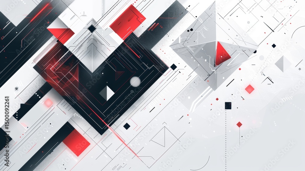 Aufkleber dynamic interplay of geometric shapes and contrasting colors in a captivating abstract composition