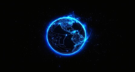 Digital Earth Globe Technology Network Connection Futuristic Concept