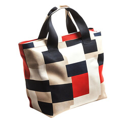 Trendy Canvas Bag with a Contemporary Pattern and a Isolated on Transparent Background