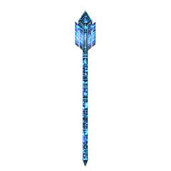 Futuristic Arrow with Digital Patterned Design Isolated on Transparent Background