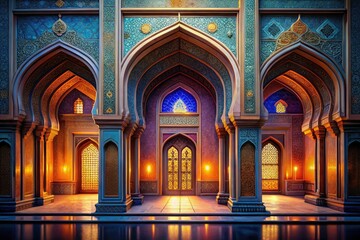 Fototapeta premium Nasser Mosque Doorways - High Depth of Field Islamic Architecture Photography